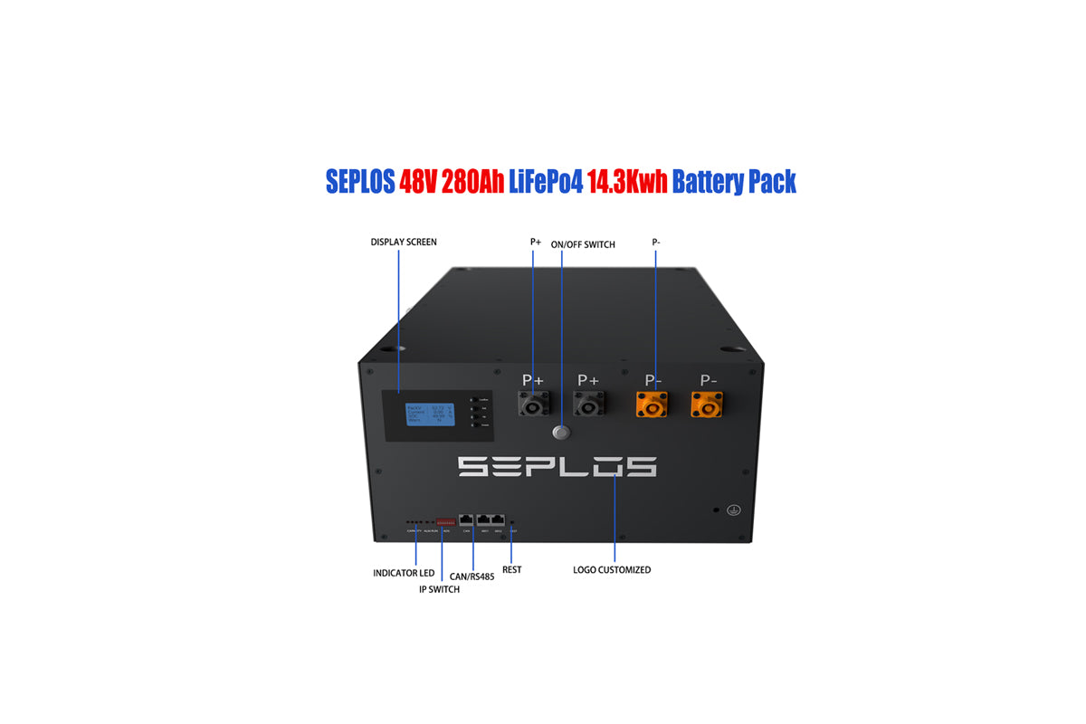 seplos mason 280 48V 15kwh lifepo4 battery pack for home solar energy storage