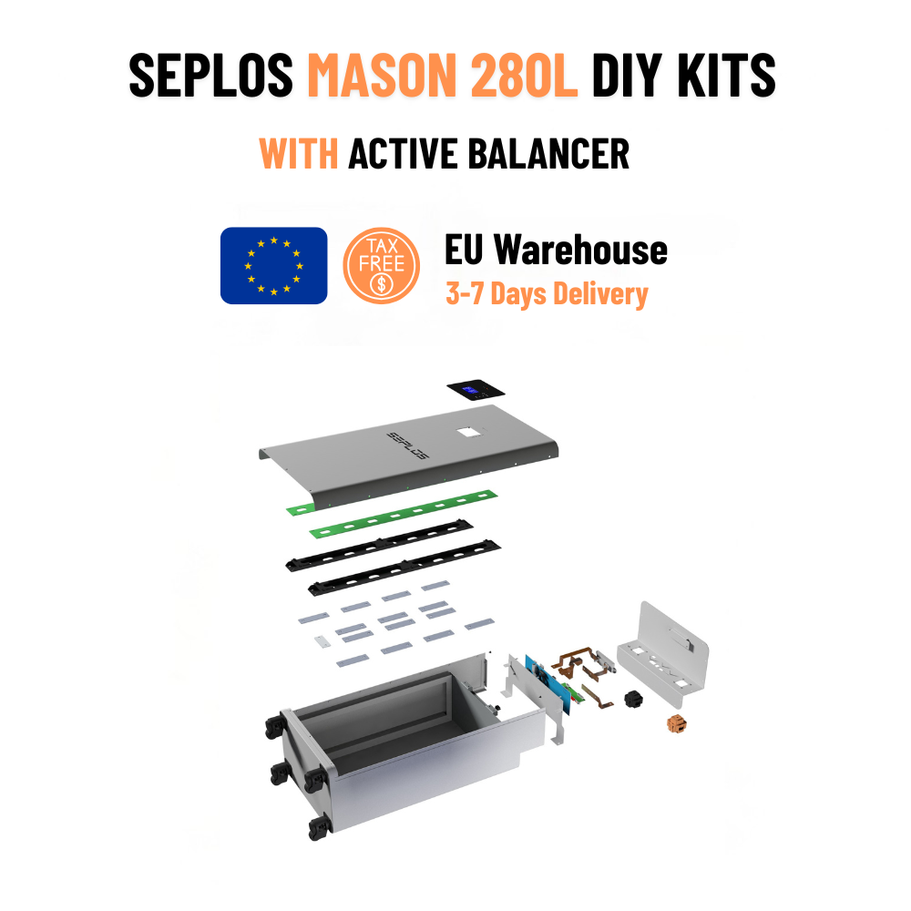 Vertical space-saving design of Seplos Mason 280L 51.2V DIY battery kit