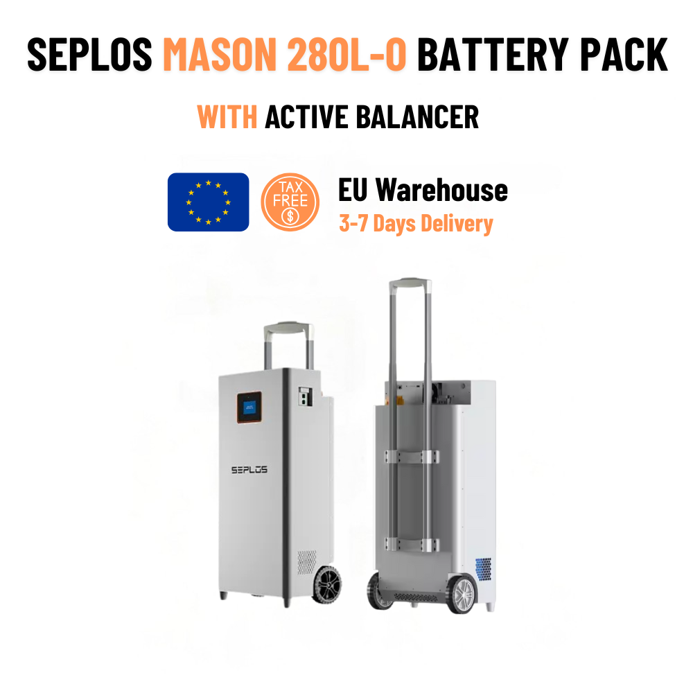 seplos mason kits, mason 280l-o battery, seplos mason battery, 15kwh battery, seplos 16kwh battery, mason 48V 314Ah 16kwh lifepo4 battery with  pull rod and wheels for the home backup with