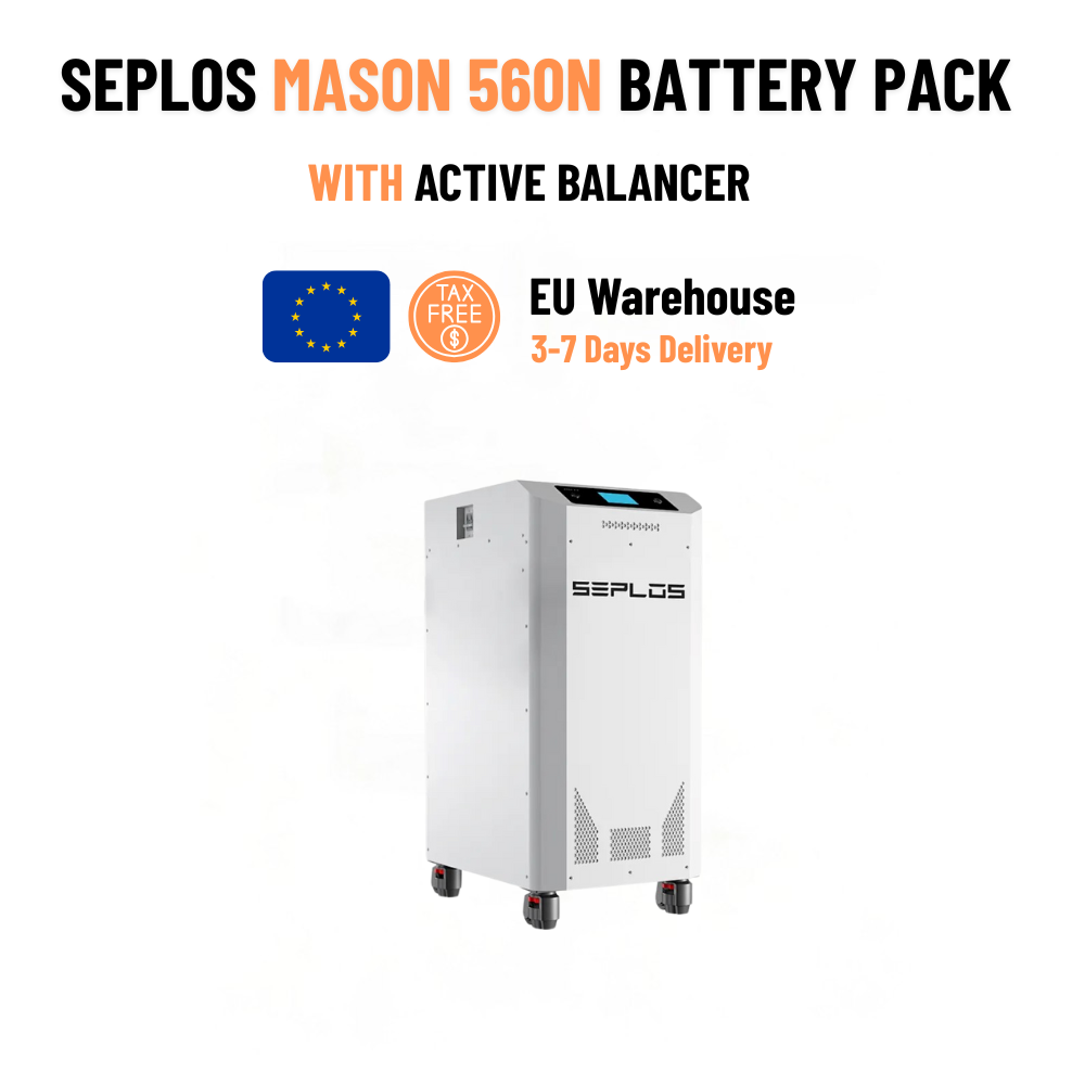 seplos mason 560L-O lifepo4  32kwh lifepo4 battery battery pack, mason battery, 32kwh battery, seplos 51.2V 628ah battery pack,
seplos-mason-560-vertical-lifepo4-30kwh-32kwh-48v-51.2v-628ah-backup-energy-storage system with EVE MB31 cells in Europe