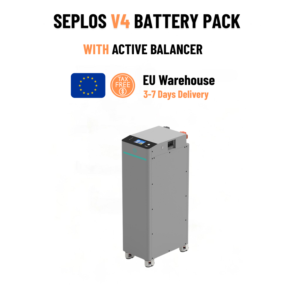 Seplos V4 Silver LiFePO4 battery pack 48V 15kWh vertical design