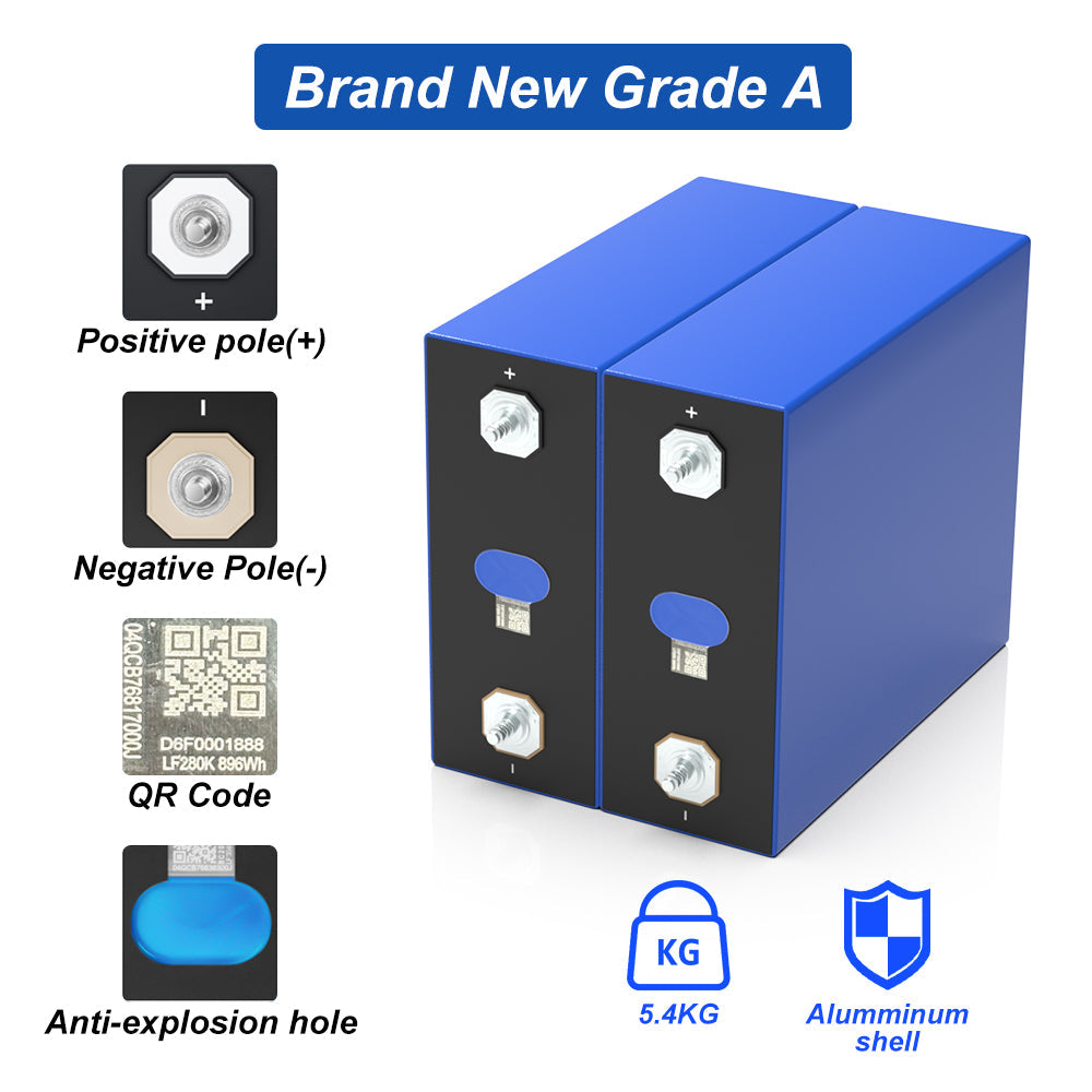 EVE LF280 3.2V 280Ah LiFePO4 Battery Cells for home energy storage and backup energy in EU stock