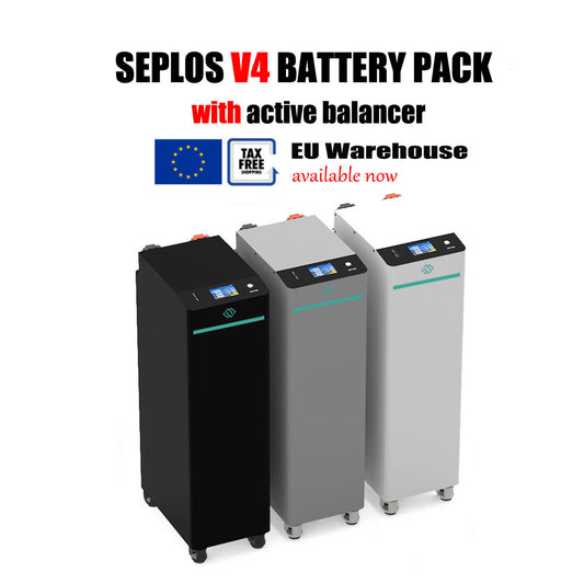 EU Warehouse Seplos V4(Sliver) 280L Vertical Lifepo4 Battery Pack 280Ah 51.2V 48V 15Kwh 8000 Cycles with Active Balancer For Home Energy Storage System