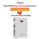VNICE Razzi 10K LifePO4 Semi-Solid State Battery 51.2V 200Ah 10KWH Lithium Ion Battery for Home and Solar Energy Storage