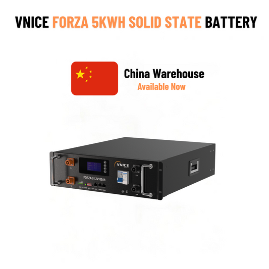 VNICE FORZA-51.2V 100Ah 5Kwh Stackable Semi-Solid State LiFePO4 Battery for Home Energy Storage