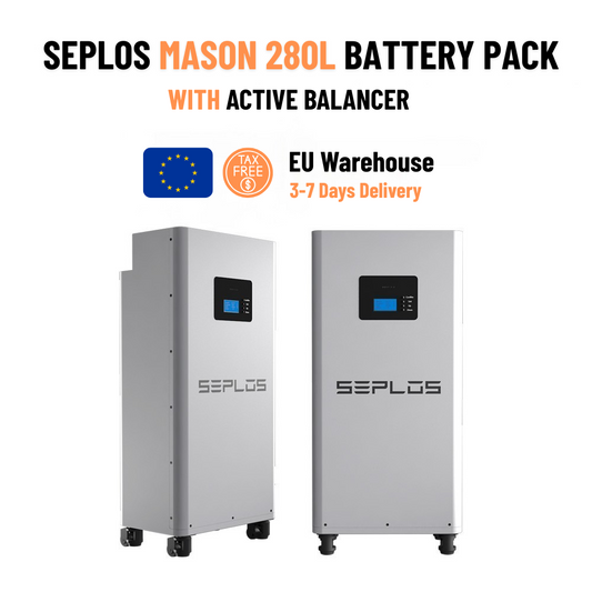 Seplos Mason 280L 14.3kWh vertical LiFePO4 battery with space-saving design